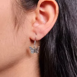 Hardin Style German Silver-Plated Animal Shaped Oxidised Drop Earrings-image-79