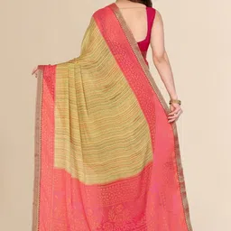 DIVASTRI Ethnic Motifs Pure Chiffon Fusion Saree image 3