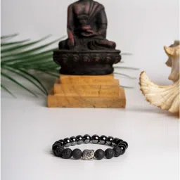 Look and Adorn German Silver Artificial Beaded Elasticated Bracelet-picture-24