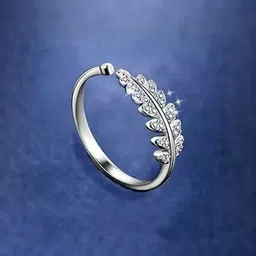 Teeragaj Stone Studded Leaf Finger Ring-image-22