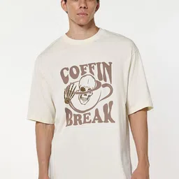 Bewakoof Men Graphic Printed Round Neck Cotton Oversized T-shirt-picture-26