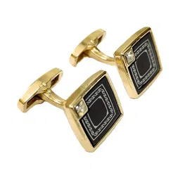 VOICI Men Printed and Stone Studded Square Cufflinks-image-50