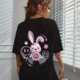 Mast & Harbour Graphic Printed Drop-Shoulder Sleeves Cotton Oversized T-shirt-picture-30
