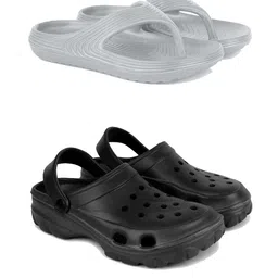 DRACKFOOT Men Set Of 2 Stylish Clogs & Thong Flip-Flops image 1