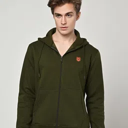 killer Men Full Sleeve Solid Hooded Sweatshirt image 2