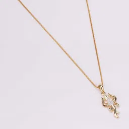 Opal Touch Gold-Plated Cubic Zirconia Studded Temple Pendant With Chain image 2