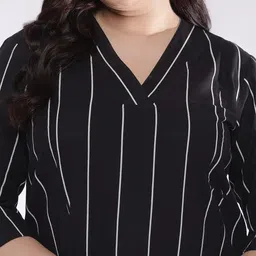 Amydus Women Plus Size Striped A-Line Midi Dress image 2