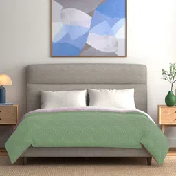 URBAN SPACE Green & Purple Microfiber Summer Double Bed Blanket-picture-0
