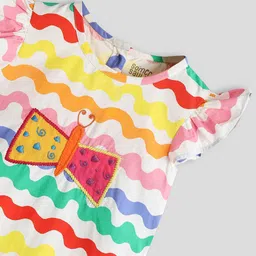 Somersault Girls Butterfly Printed Pure Cotton Rompers image 3