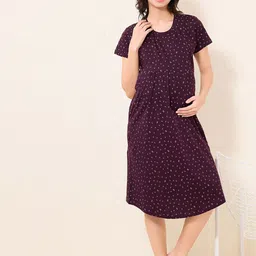 QUIRA Women Printed Maternity Nightdress-picture-32