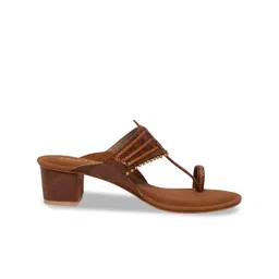 ERIDANI Embellished Ethnic Block Sandals image 5