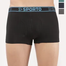 Sporto by Macho Pack Of 4 Cotton Mid Rise Trunks-picture-10