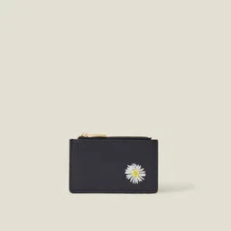 Accessorize Women Embroidered Daisy Card Holder-image-67