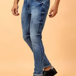 MEGHZ Men Micheal Slim Fit Heavy Fade Stretchable Jeans image 3