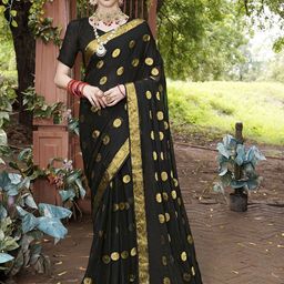 Anouk Rustic Polka Dot Zari Saree-picture-20