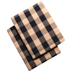 Tharunsha Elite Beige & Black Set of 2 Checked AC Room 300 GSM Blanket-image-28