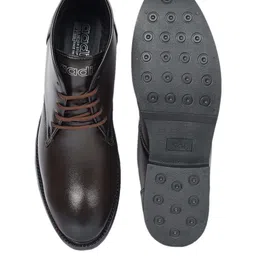 aadi Men Brown Synthetic Leather Lightweight Comfortable Trendy Lace Up Ankle Formal Boots image 5