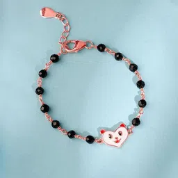 GIVA Girls Silver Rose Gold-Plated Charm Bracelet-image-91