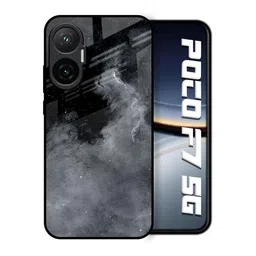 QRIOH Unisex Poco F7 5G Abstract Fossil Gradient Shockproof Glass Back Case-picture-26
