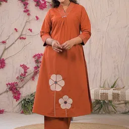 Readiprint Women Floral Printed Cotton A-Line Kurta with Palazzos-picture-33