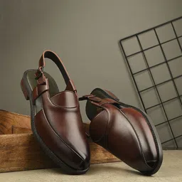 House of Pataudi Men Textured Shoe Style Sandals-picture-26