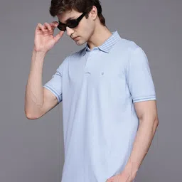 Louis Philippe Ath.Work Polo Collar Slim Fit T-shirt with Reflective Elements-picture-21
