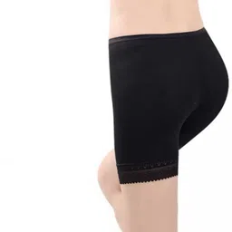 ullas Pack of 2 Solid Women Black, Beige Cycling Shorts, Gym Shorts, Regular Shorts, Sports Shorts, Basic Shorts image 2