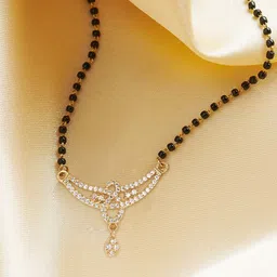 DIVASTRI Gold-Plated Brass Artificial Stones & Beads Mangalsutra-image-62
