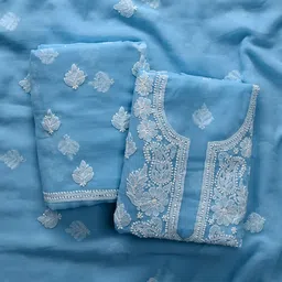 Seva Chikan Embroidered Thread Work Unstitched Dress Material-picture-24