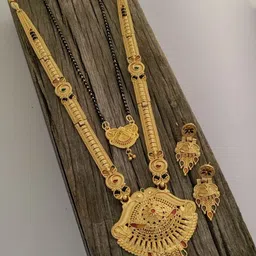 OM KRISHIV COLLECTION Set Of 2 Gold-Plated Mangalsutra image 3