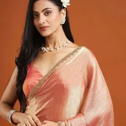 sanjana  silk SANJANA SILK Beads and Stones Pure Chiffon Saree image 3