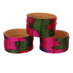 ZULKA Set of 48 Simple Solid Glossy Finished Metal Bangles-picture-39