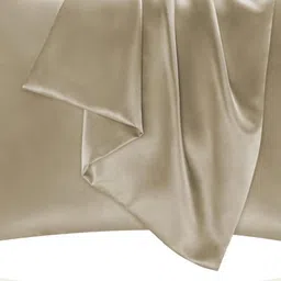 DEHMAN Taupe 2 Pieces Pure Silk Square Pillow Covers-picture-16