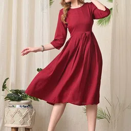 Sleek Italia Crepe Fit & Flare Midi Dress-picture-40