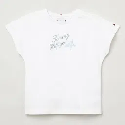 Tommy Hilfiger Girls Typography Printed Extended Sleeves T-shirt-image-84