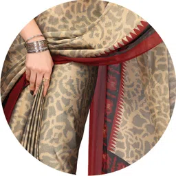 mirchi fashion Printed, Blocked Printed Ikkat Chiffon, Georgette Saree image 5