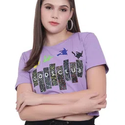 God's Club Women Graphic Printed Crop T-shirt-picture-24