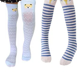 NESKA MODA Girls Set Of 2 Knee Length Cotton Socks-image-58