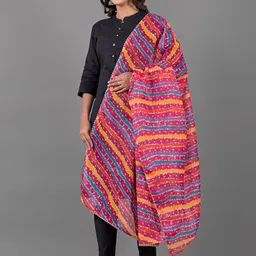 Apratim Printed Bandhani Dupatta with Gotta Patti image 3