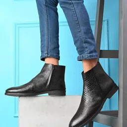 Roadster Men Genuine Leather Embossed Boots-picture-16