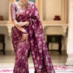 Eecoo Woven Design Zari Art Silk Banarasi Saree image 4