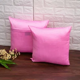 RoyalDeco Pink Set of 2 Square Cushion Covers image 3
