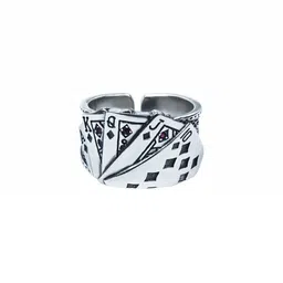 J.S ENTERPRISES Unisex Stainless Steel Artificial Stones Studded Finger Ring-picture-24
