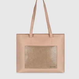 Bagsy Malone Beige Textured Structured Shoulder Bag-picture-32