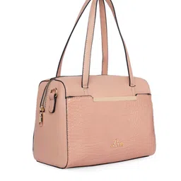 Lavie Pink Textured Structured Shoulder Bag image 5