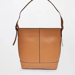 AND Tan PU Structured Hobo Bag image 3