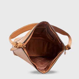 AND Tan PU Structured Hobo Bag image 2