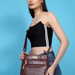 VISMIINTREND Textured Structured Sling Bag image 5