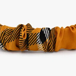 BuckleUp Women Yellow & Black Checked Printed Wrap Headband image 5