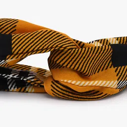 BuckleUp Women Yellow & Black Checked Printed Wrap Headband image 4